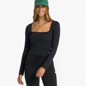 Vuori Sunrise Long Sleeve top in grey blue